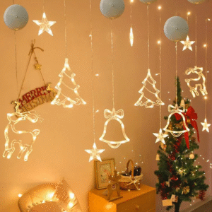 Christmas LED Suction Cup Chandelier Santa Claus Elk Snowman Lights Holiday Party Window Decor Lamps Battery Powered